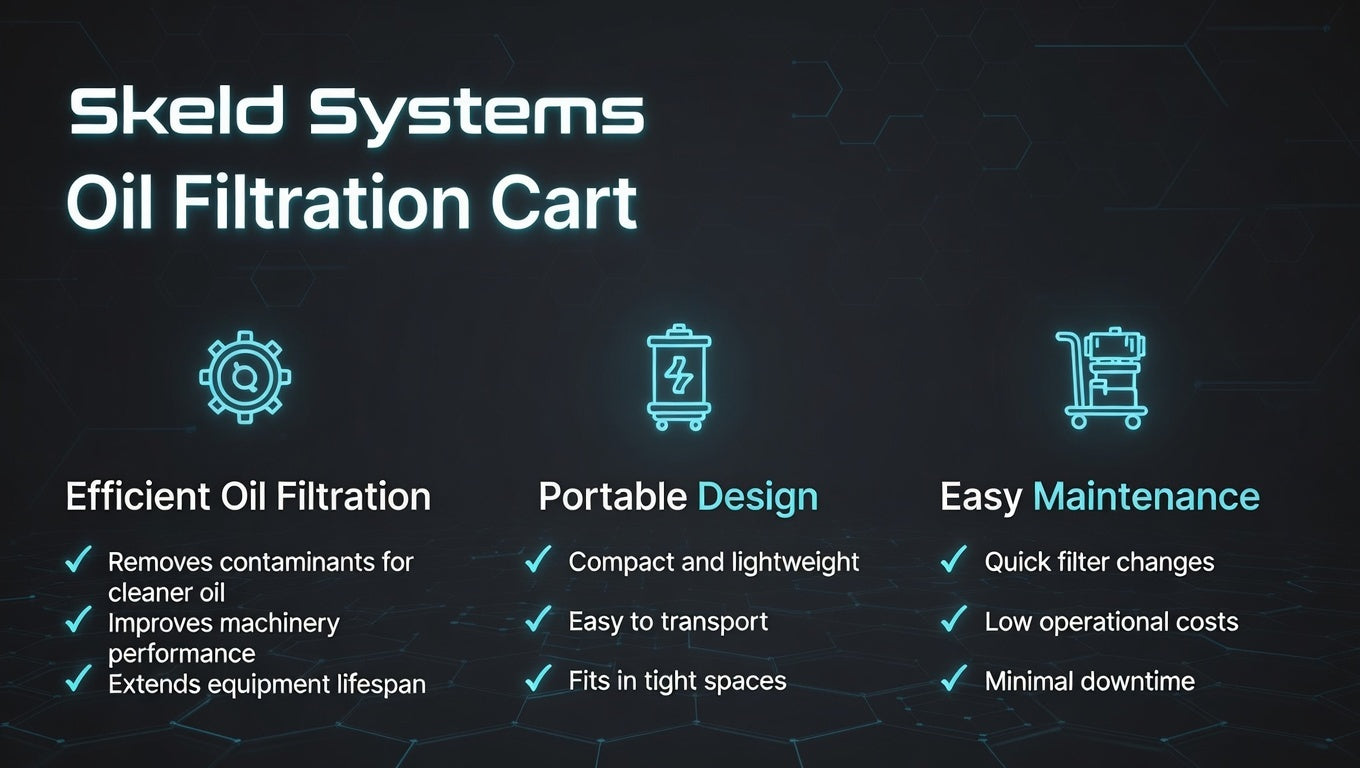 mobile hydraulic fluid and oil filter cart 